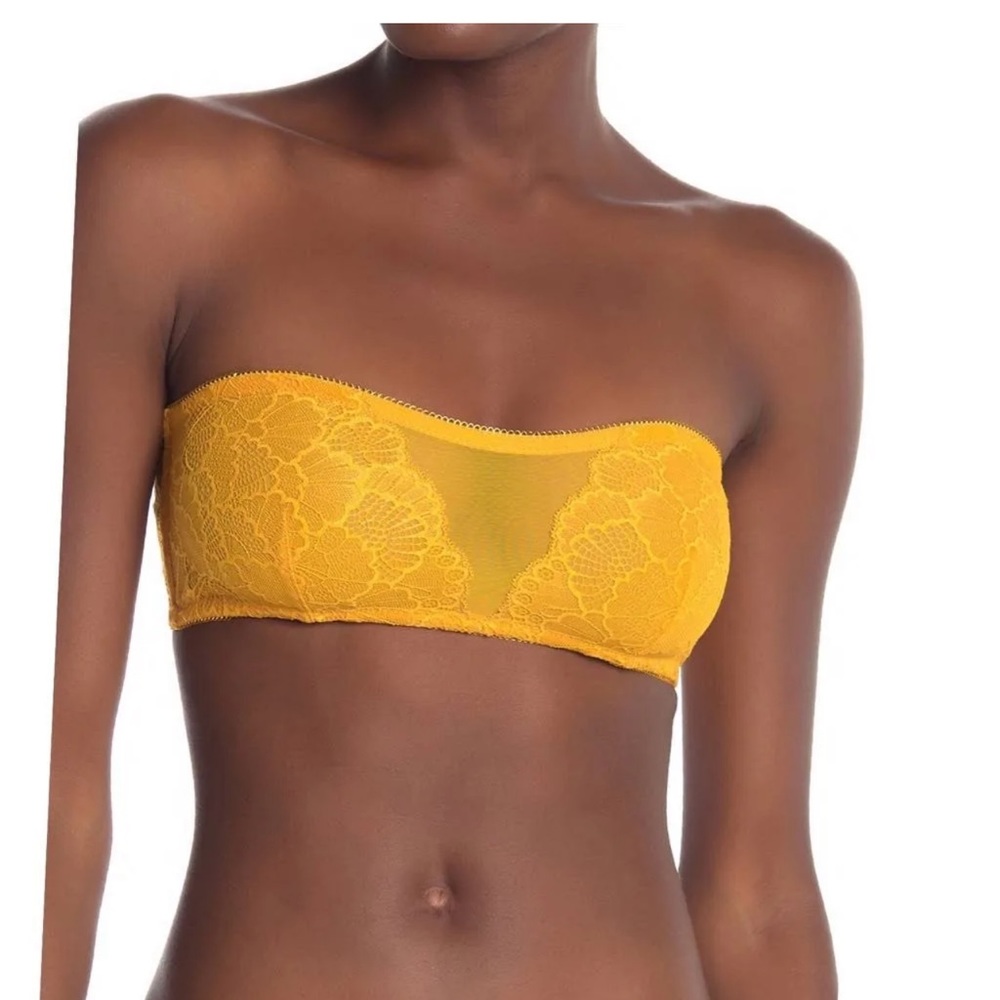 NWT Free People Gold Lace Bandeau Bra. Sz: S